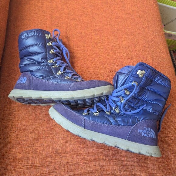 The North Face Thermoball Lace 8” Primaloft Insulated Boots Purple Snow - Picture 6 of 10
